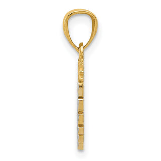 14k Yellow Gold And Rhodium I Love You Heart Pendant