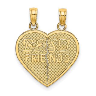 14k Yellow Gold Best Friends Break-A-Part Heart Pendant