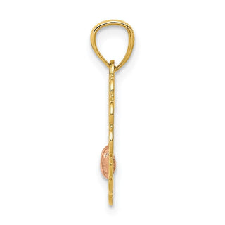14k Yellow and Rose Gold Mom Heart Pendant