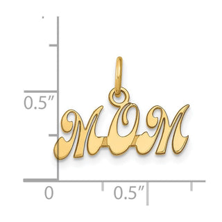 14k Yellow Gold Mom Charm K2632