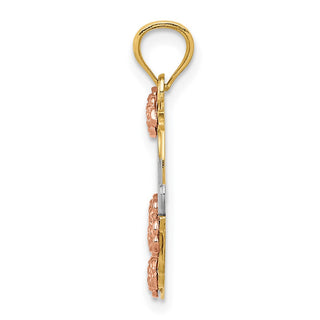 14k Two-tone Gold & Rhodium Mom Heart Pendant K2657