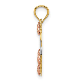 14k Two-tone Gold & Rhodium Mom Heart Pendant K2657