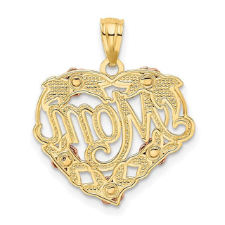 14k Two-tone Gold & Rhodium Mom Heart Pendant K2657