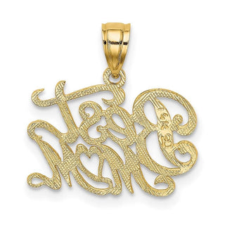14k Yellow Gold Best Mom Pendant K2664