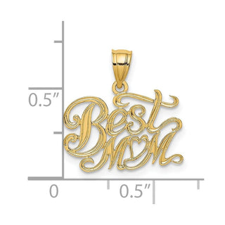 14k Yellow Gold Best Mom Pendant K2664