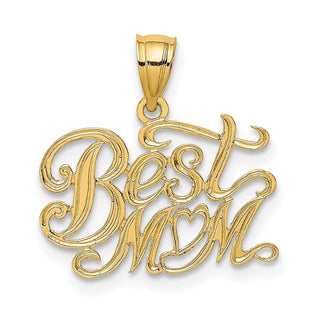14k Yellow Gold Best Mom Pendant K2664