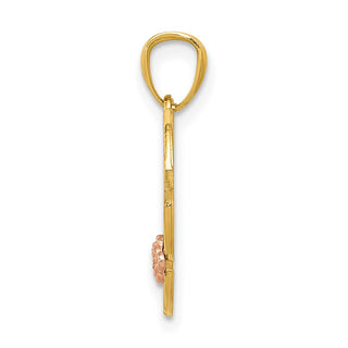 14k Two-tone Gold & Rhodium #1 Grandma Heart Pendant K2672