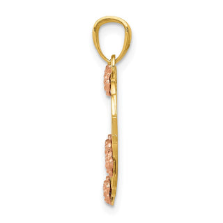 14k Two-tone Gold & Rhodium Grandma Heart Pendant K2680