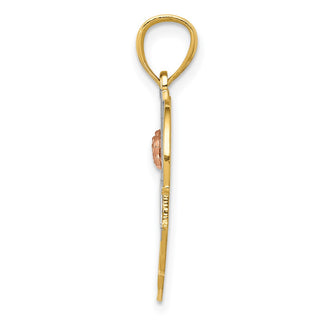 14k Two-tone Gold & Rhodium #1 Grandma Heart Pendant K2683