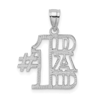14k White Gold #1 Dad Pendant
