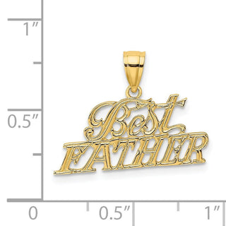 14k Yellow Gold Best Father Pendant
