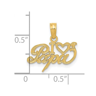 14k Yellow Gold I Heart Papa Pendant