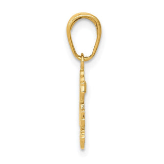 14k Yellow Gold Sister Rose Pendant