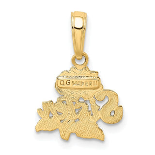 14k Yellow Gold Sister Rose Pendant
