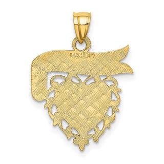 14k Yellow Gold Daddys Girl Heart Pendant