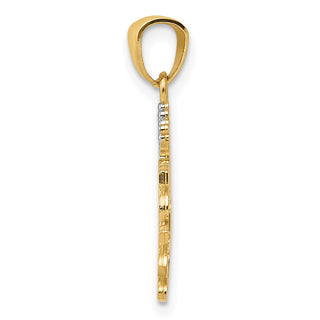 14k Yellow Gold And Rhodium Daddys Princess Pendant