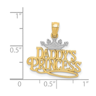 14k Yellow Gold And Rhodium Daddys Princess Pendant