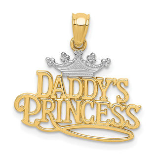 14k Yellow Gold And Rhodium Daddys Princess Pendant