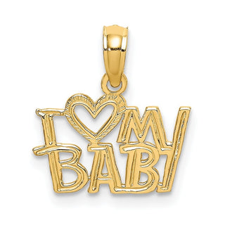 14k Yellow Gold I Heart My Baby Pendant