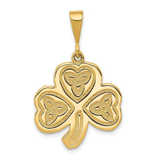 14k Yellow Gold Trinity Clover Pendant