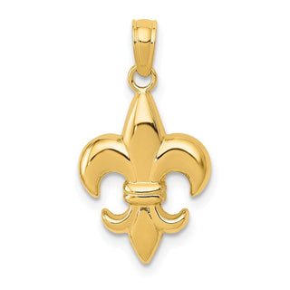 14k Yellow Gold Small Fleur-De-Lis Pendant