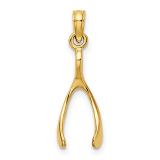 14k Yellow Gold Wishbone Pendant