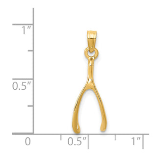 14k Yellow Gold Wishbone Pendant