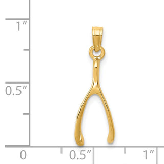 14k Yellow Gold Wishbone Pendant