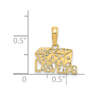 14k Yellow Gold Las Vegas w/Dice Pendant