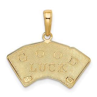 14k Yellow Gold Aces Playing Cards Pendant