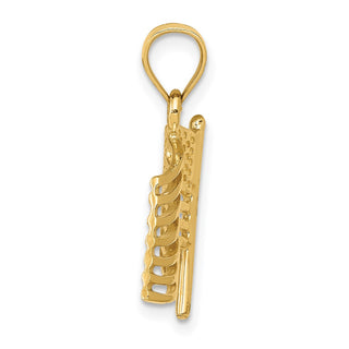 14k Yellow Gold American Flag Pendant