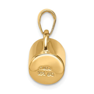 14k Yellow Gold 3D Enameled Coffee Cup Pendant