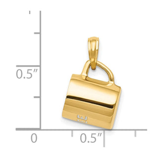 14k Yellow Gold 3D Enameled Coffee Cup Pendant