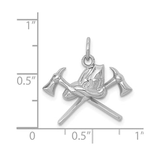 14K White Gold Fire Department Charm