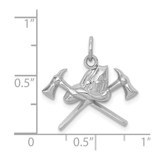 14K White Gold Fire Department Charm