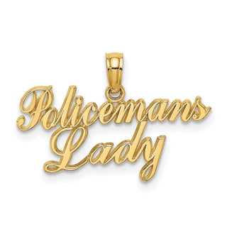 14k Yellow Gold POLICEMANS LADY Pendant