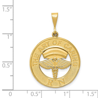 14k Yellow Gold The Art Of Caring Rn Pendant
