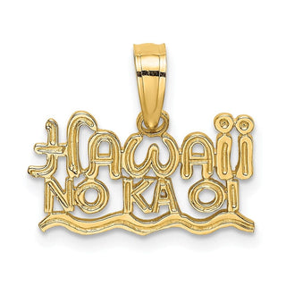14k Yellow Gold HAWAII NO KA OI Pendant