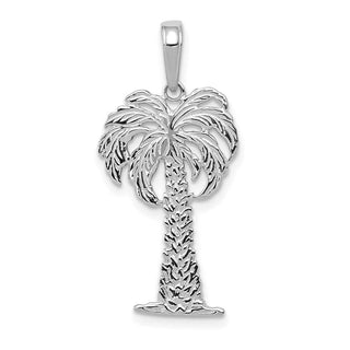 14k White Gold Palm Tree Pendant K2887W