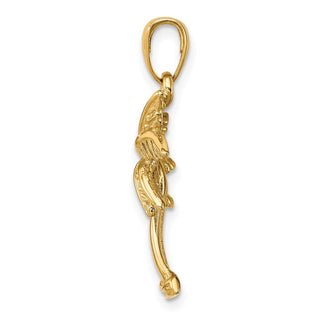 14k Yellow Gold Palm Tree Pendant K2892