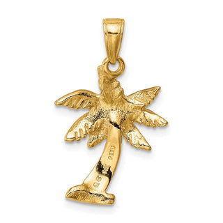 14k Yellow Gold Palm Tree Pendant K2892