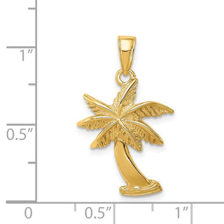 14k Yellow Gold Palm Tree Pendant K2892