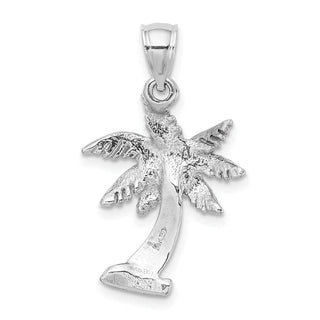 14k White Gold Palm Tree Pendant K2892W