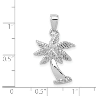 14k White Gold Palm Tree Pendant K2892W