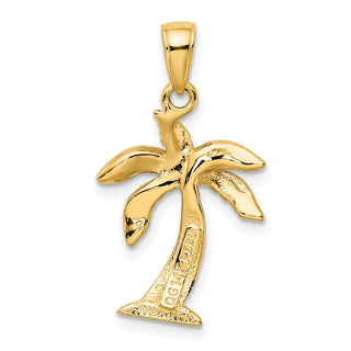 14k Yellow Gold Palm Tree Pendant K2894