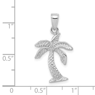 14k White Gold Palm Tree Pendant K2894W