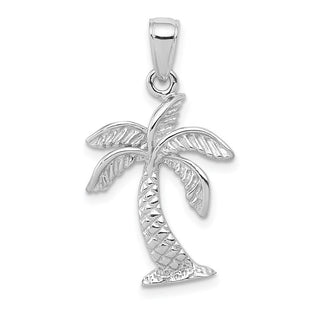 14k White Gold Palm Tree Pendant K2894W
