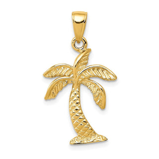 14k Yellow Gold Palm Tree Pendant K2894