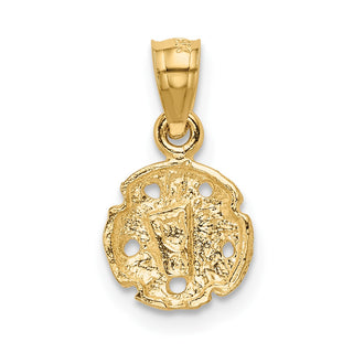 14k Yellow Gold Sand Dollar Pendant K2931