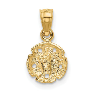 14k Yellow Gold Sand Dollar Pendant K2931